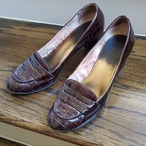 Anne Klein mock croc pumps